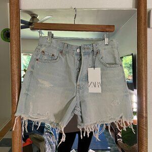 Zara High Waisted Cut-off Short